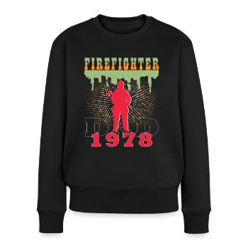 1978 Jahrgang feuerwehrmann Vater Geburtstag - Frauen Premium Bio Pullover - Schwarz - Vorne - Julia (174cm)