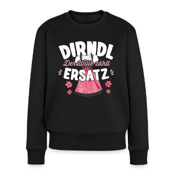Ersatz Dirndl T-Shirt Damen Trachtenshirt Mädchen - Frauen Premium Bio Pullover - Schwarz - Vorne - Julia (174cm)