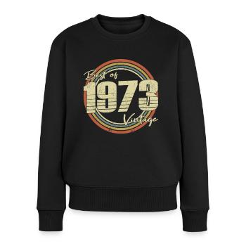 50e anniversaire né en 1973 Best of 1973 - Pull Premium bio Femme - noir - Devant - Julia (174cm)