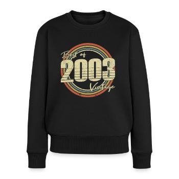 20. Geburtstag Jahrgang 2003 Best of 2003 - Frauen Premium Bio Pullover - Schwarz - Vorne - Julia (174cm)