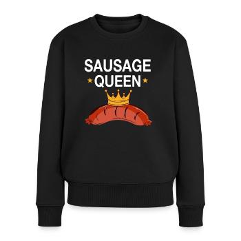 Reine de la saucisse - Pull Premium bio Femme - noir - Devant - Julia (174cm)