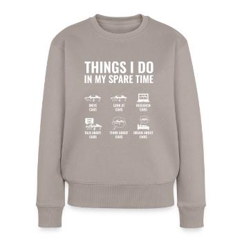 Kann Autoteile kaufen lustige Auto Typ Auto Lover Auto Mec - Frauen Premium Bio Pullover - Taupe - Vorne - Julia (174cm)