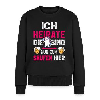 Kostüm Braut T-Shirt JGA Frauen Outfit Polterabend - Frauen Premium Bio Pullover - Schwarz - Vorne - Julia (174cm)