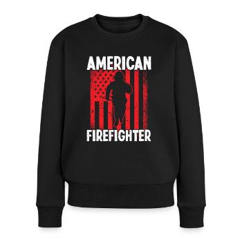 Firefighter American Firefighter Fire Department - Women's Premium Organic Jumper - black - Front - Julia (174cm)