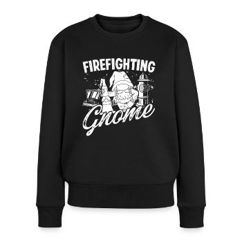 Firefighter Firefighting Gnome Fire Brigade - Women's Premium Organic Jumper - black - Front - Julia (174cm)