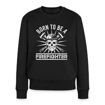 Feuerwehrmann né pour être pompier Feuerwehr - Pull Premium bio Femme - noir - Devant - Julia (174cm)