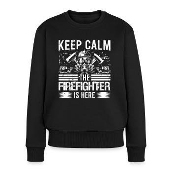 Feuerwehrmann le pompier est ici Feuerwehr - Pull Premium bio Femme - noir - Devant - Julia (174cm)