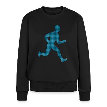 Joggen - Frauen Premium Bio Pullover - Schwarz - Vorne - Julia (174cm)