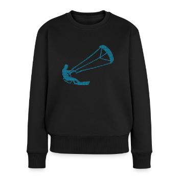 kite surfen - Frauen Premium Bio Pullover - Schwarz - Vorne - Julia (174cm)