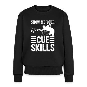 Snooker Montrez-moi vos compétences de queue de billard 8 boules - Pull Premium bio Femme - noir - Devant - Julia (174cm)