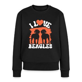 J’adore Beagles lover Beagle chiot chien Beagle - Pull Premium bio Femme - noir - Devant - Julia (174cm)