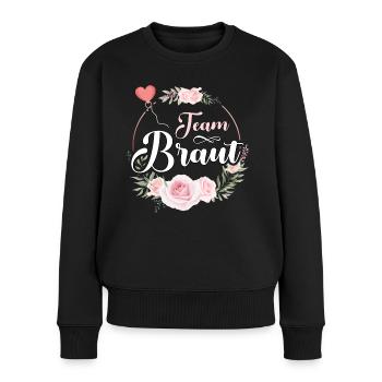 Team Braut JGA Frauen T-Shirt Team Bride Shirt - Frauen Premium Bio Pullover - Schwarz - Vorne - Julia (174cm)