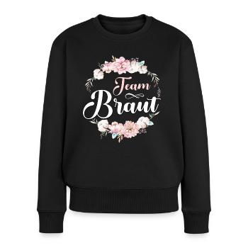 Team Braut T-Shirt JGA Junggesellenabschied Frauen - Frauen Premium Bio Pullover - Schwarz - Vorne - Julia (174cm)