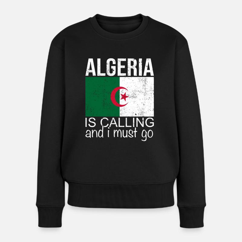 Algerien Spruch - Frauen Premium Bio Pullover - Schwarz