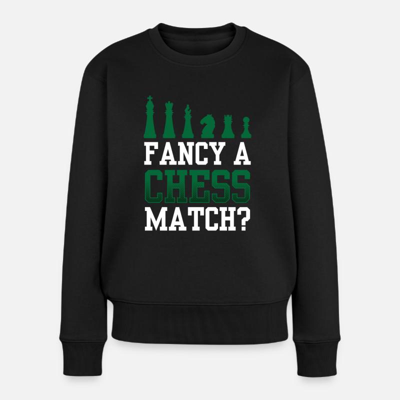 Lust Auf Ein Schachspiel Schach Schachspieler - Frauen Premium Bio Pullover - Schwarz