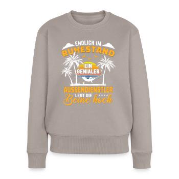 Ruhestand Lustig für Aussendienstler Rentner - Frauen Premium Bio Pullover - Taupe - Vorne - Julia (174cm)