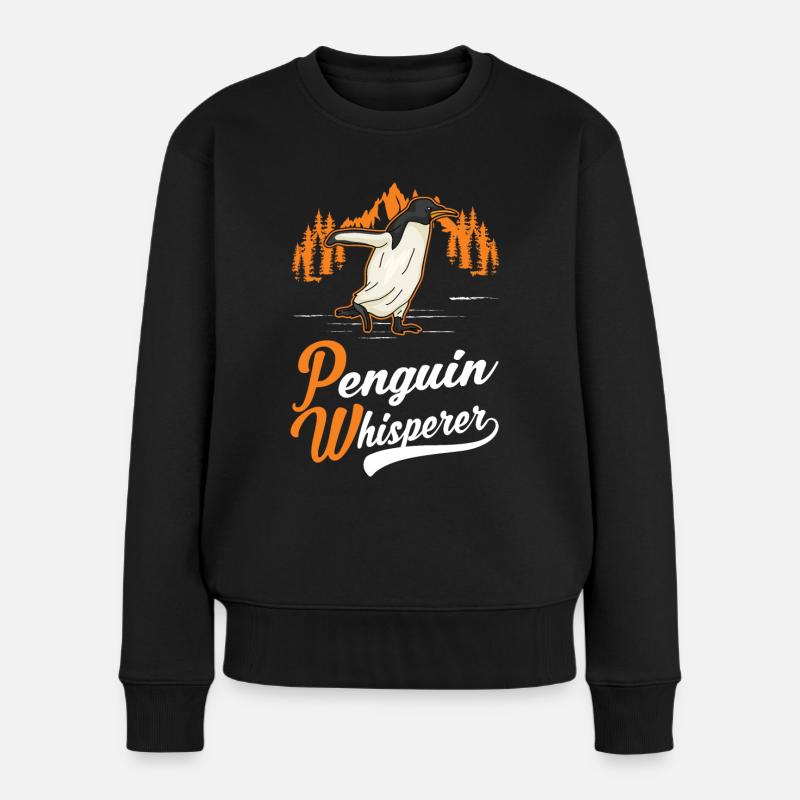 Pinguin Flüsterer Penguin - Frauen Premium Bio Pullover - Schwarz