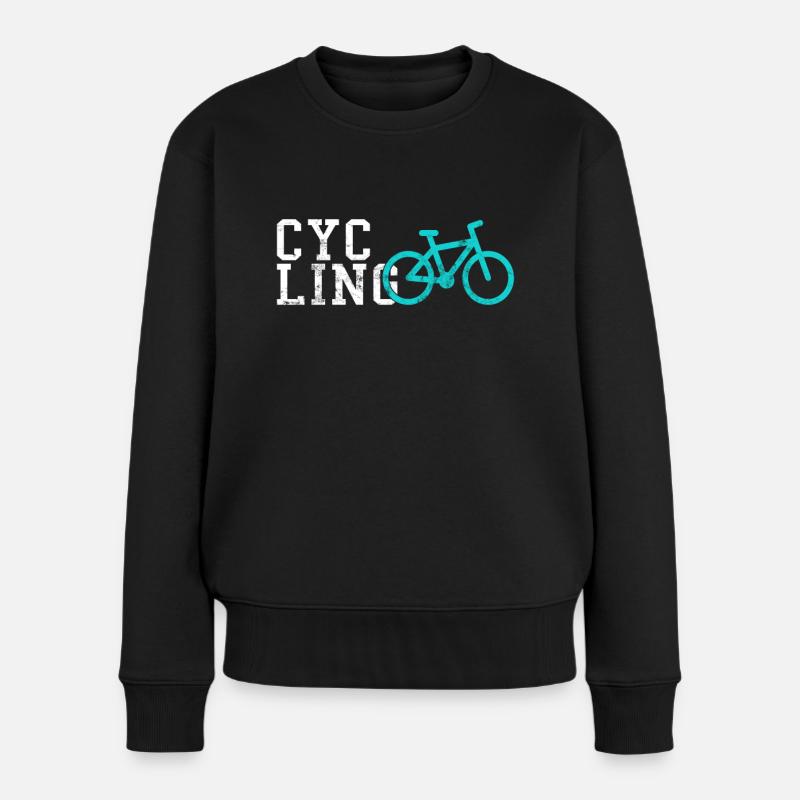 Fahrrad - Frauen Premium Bio Pullover - Schwarz
