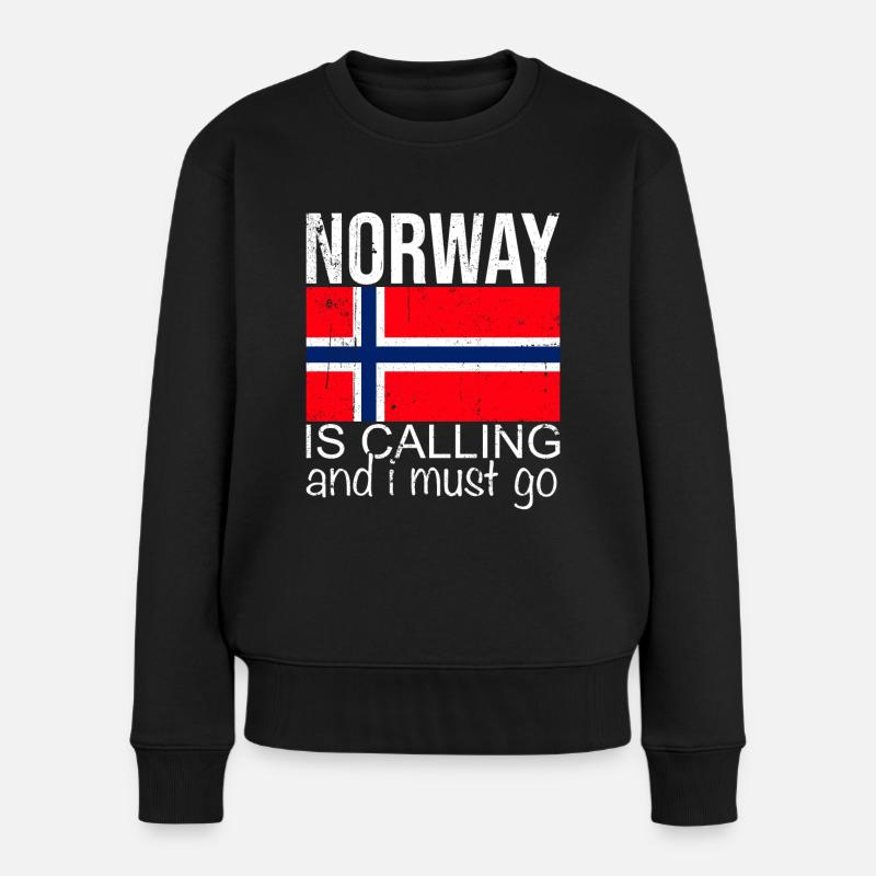 Norwegen Spruch - Frauen Premium Bio Pullover - Schwarz