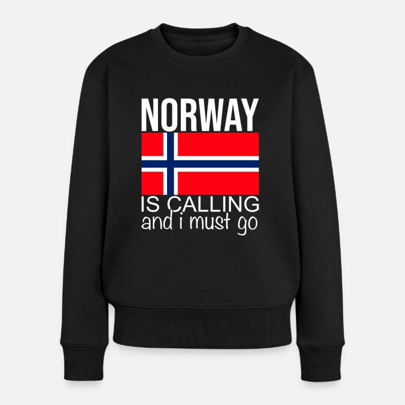 Norwegen Spruch - Frauen Premium Bio Pullover - Schwarz
