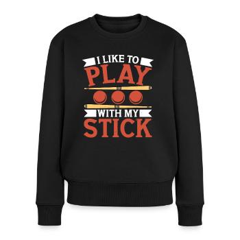 Snooker Like To Play With Stick Billiards 8 Ball - Women's Premium Organic Jumper - black - Front - Julia (174cm)