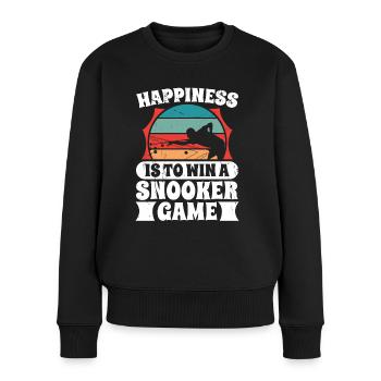 Billiard Happiness Is Win Snooker Game 8 Ball Pool - Women's Premium Organic Jumper - black - Front - Julia (174cm)