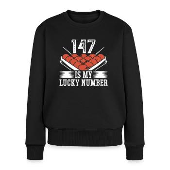 Snooker 147 Lucky Number Billiards 8 Ball Pool - Women's Premium Organic Jumper - black - Front - Julia (174cm)