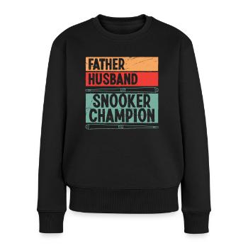 Billiard Father Husband Snooker Champion 8 Ball - Women's Premium Organic Jumper - black - Front - Julia (174cm)