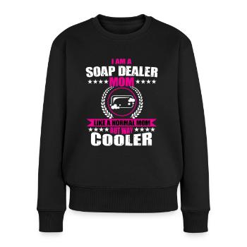 Funny soap merchants mom - Women's Premium Organic Jumper - black - Front - Julia (174cm)