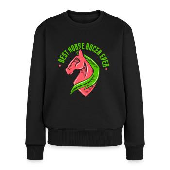 Bester Pferderennen Reiter Aller Zeiten Pferd - Frauen Premium Bio Pullover - Schwarz - Vorne - Julia (174cm)