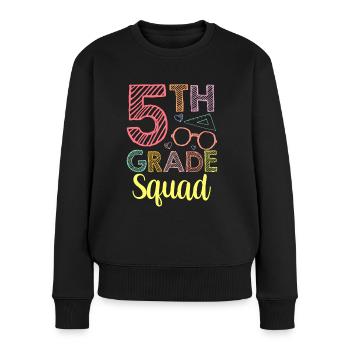 Équipe de 5 classes École de cinquième année - Pull Premium bio Femme - noir - Devant - Julia (174cm)