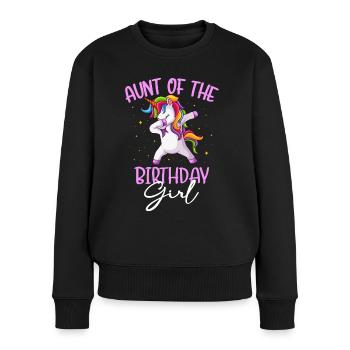 Tante Des Geburtstagskindes Dabbing Einhorn - Frauen Premium Bio Pullover - Schwarz - Vorne - Julia (174cm)