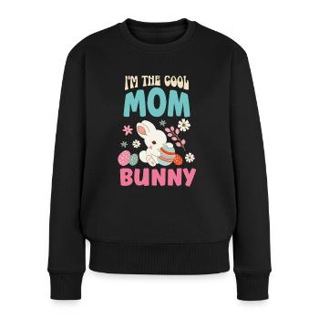 Je suis le lapin de Pâques cool maman maman Pâques - Pull Premium bio Femme - noir - Devant - Julia (174cm)