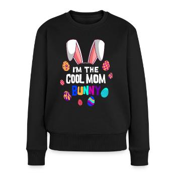 Je suis le lapin de Pâques cool maman maman Pâques - Pull Premium bio Femme - noir - Devant - Julia (174cm)