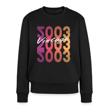20. Geburtstag Jahrgang 2003 Vintage 2003 - Frauen Premium Bio Pullover - Schwarz - Vorne - Julia (174cm)