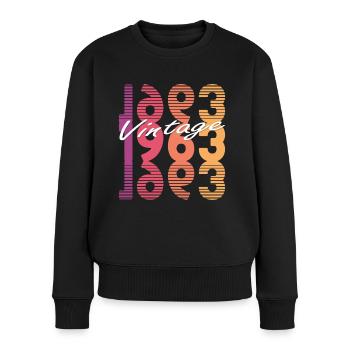 60. Geburtstag Jahrgang 1963 Vintage 1963 - Frauen Premium Bio Pullover - Schwarz - Vorne - Julia (174cm)
