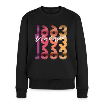 30. Geburtstag Jahrgang 1993 Vintage 1993 - Frauen Premium Bio Pullover - Schwarz - Vorne - Julia (174cm)