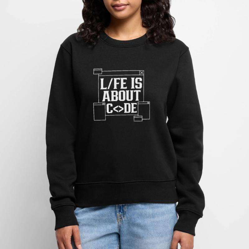 Im Leben Geht Es Um Code Coding Coder Frauen Premium Bio Pullover