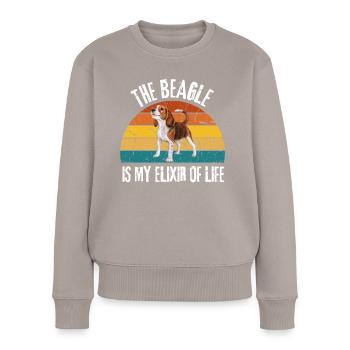 Dog Lovers Dog Funny Gift Retro Beagle - Pull Premium bio Femme - taupe - Devant - Julia (174cm)