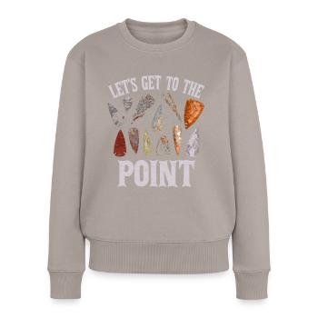 Arrowhead Hunter Pfeilspitze Geschenk - Frauen Premium Bio Pullover - Taupe - Vorne - Julia (174cm)