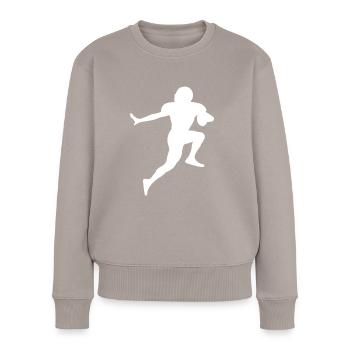Football américain - Pull Premium bio Femme - taupe - Devant - Julia (174cm)