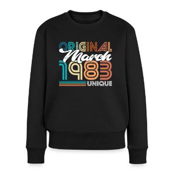 40. Geburtstag Jahrgang März 1983 Original 1983 - Frauen Premium Bio Pullover - Schwarz - Vorne - Julia (174cm)