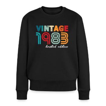 40. Geburtstag Jahrgang 1983 Vintage 1983 - Frauen Premium Bio Pullover - Schwarz - Vorne - Julia (174cm)