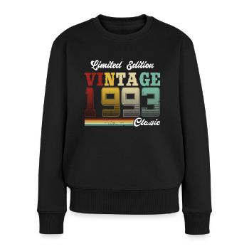 30. Geburtstag Jahrgang 1993 Vintage 1993 - Frauen Premium Bio Pullover - Schwarz - Vorne - Julia (174cm)