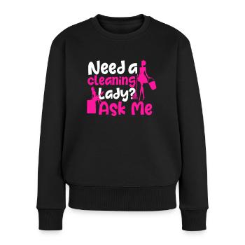 Femme de ménage - Pull Premium bio Femme - noir - Devant - Julia (174cm)