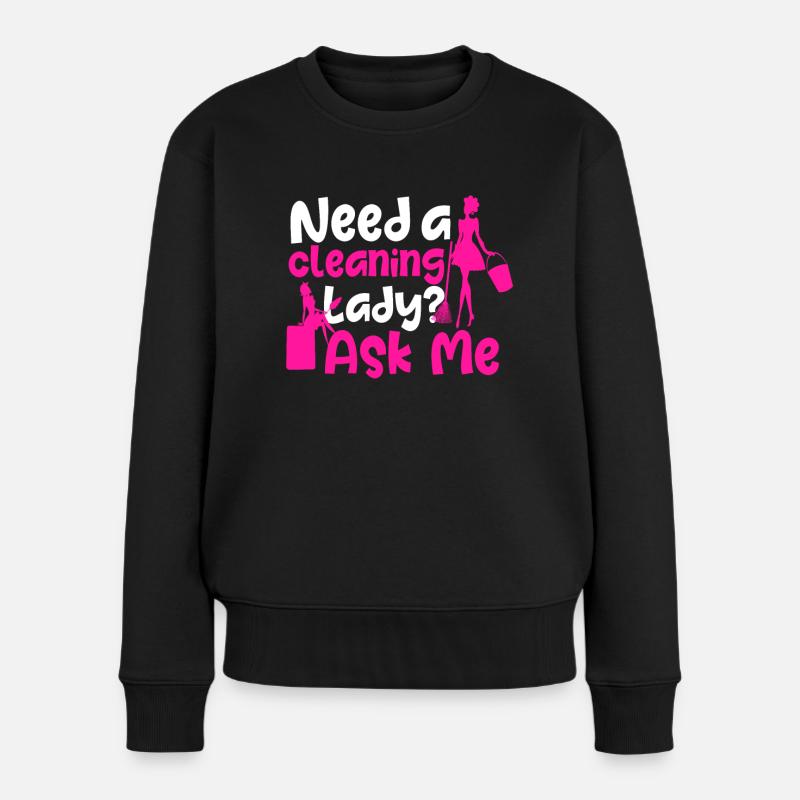 Putzfrau - Frauen Premium Bio Pullover - Schwarz