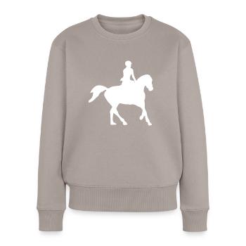 Équitation - Pull Premium bio Femme - taupe - Devant - Julia (174cm)
