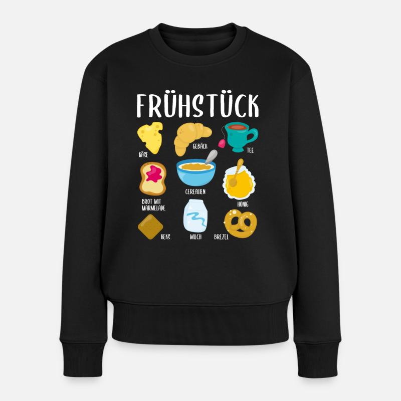Frühstück Brunch Essen Mit Namen Geschenk - Frauen Premium Bio Pullover - Schwarz