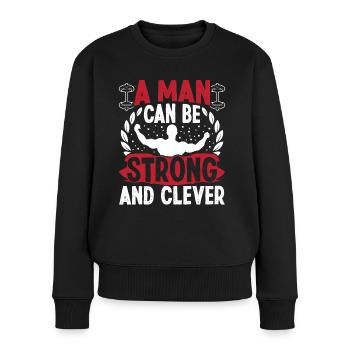 Strongman Strong Et Clever Fitness Musculation - Pull Premium bio Femme - noir - Devant - Julia (174cm)