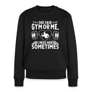 Strongman Gym Or Me Gym Fitness Bodybuilding - Women's Premium Organic Jumper - black - Front - Julia (174cm)